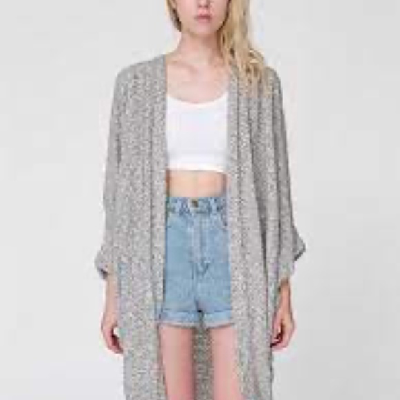 American Apparel Modal Shawl Cardigan O/S Grey - Picture 7 of 7